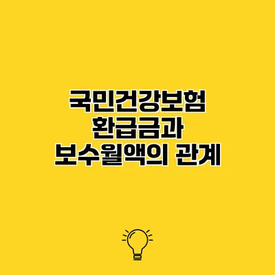 국민건강보험 환급금과 보수월액의 관계