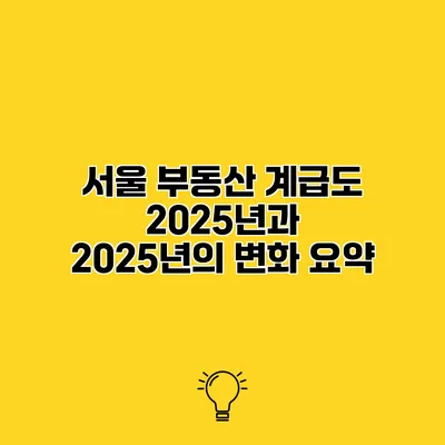 서울 부동산 계급도 2025년과 2025년의 변화 요약