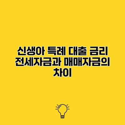 신생아 특례 대출 금리 전세자금과 매매자금의 차이