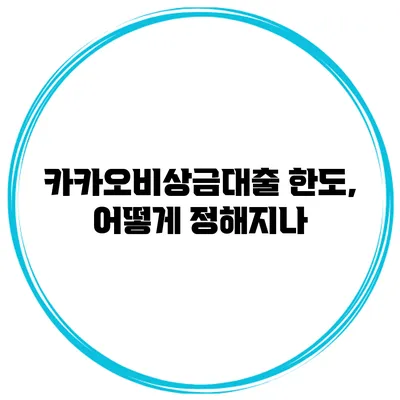 카카오비상금대출 한도, 어떻게 정해지나?