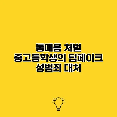 통매음 처벌 중고등학생의 딥페이크 성범죄 대처