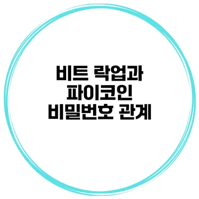 비트 락업과 파이코인 비밀번호 관계