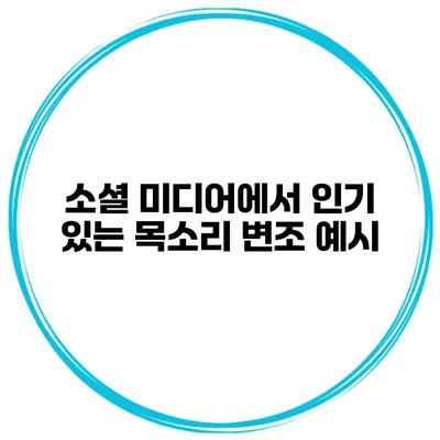 소셜 미디어에서 인기 있는 목소리 변조 예시