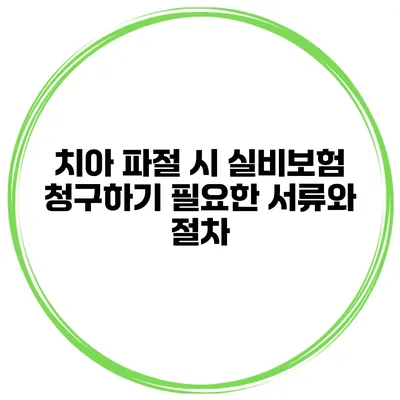 치아 파절 시 실비보험 청구하기 필요한 서류와 절차