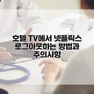 호텔 TV에서 넷플릭스 로그아웃하는 방법과 주의사항